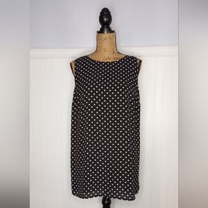 Chico’s Black & White Polka Dot Sleeveless Blouse Tank Top | Size 1 (M)  EUC
